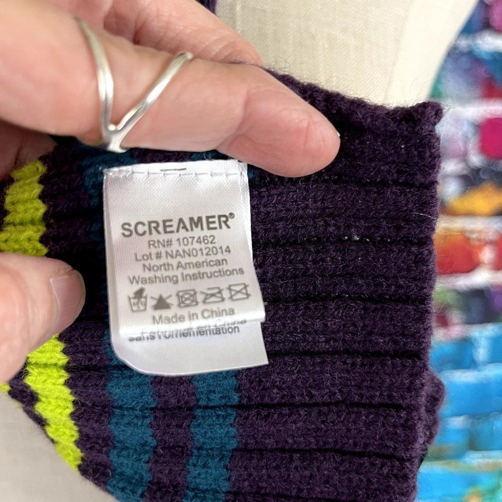 Screamer Ribbed Knit Neck Scarf Stripes - Picture 4 of 5